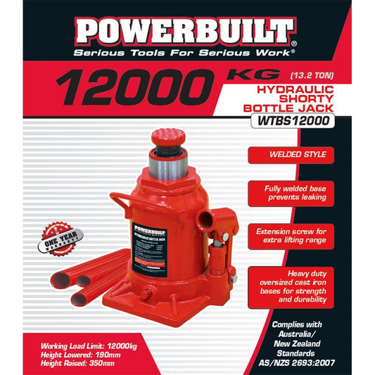 12 ton shorty bottle jack, powerbuilt