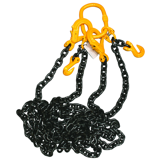2 Leg 8mm/3m lifting chain set - safety hooks & shorteners fitted