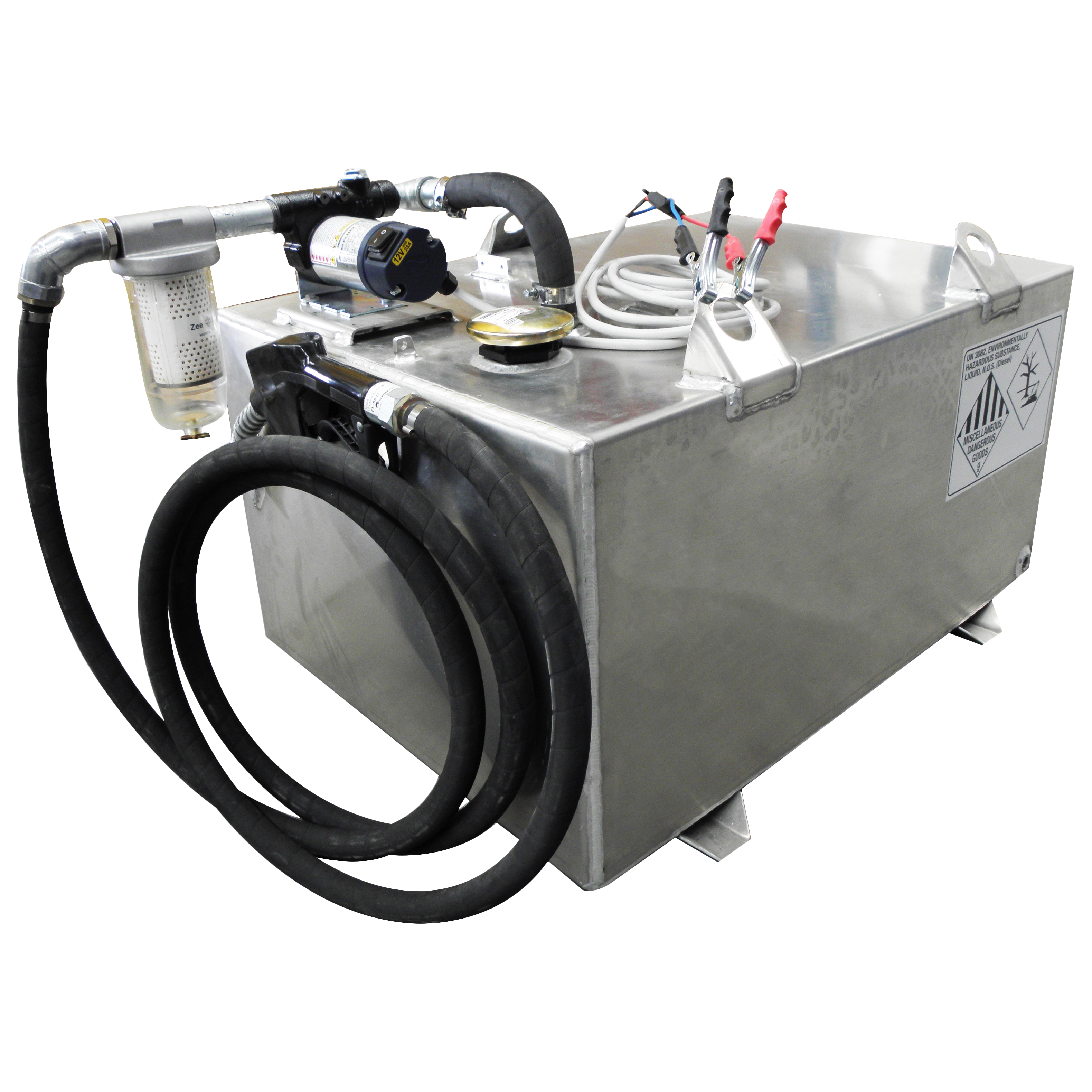 250L Alloy diesel tank with 40lpm pump & auto nozzle