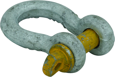 Bow shackle, galv, 11mm, I T rated