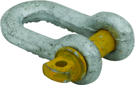 Dee shackle, galv, 13mm, 1.5 T rated