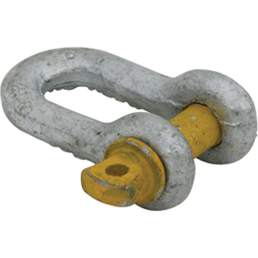 Dee shackle, galv, 22mm, 4.75T rated