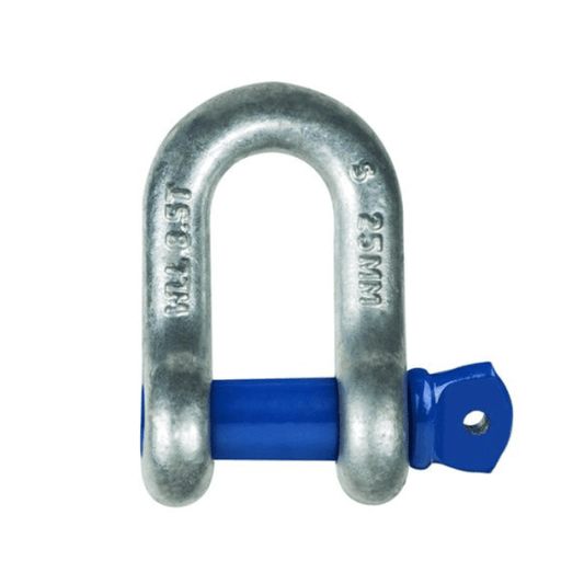 Dee shackle, galv, 28mm, 8.5T rated
