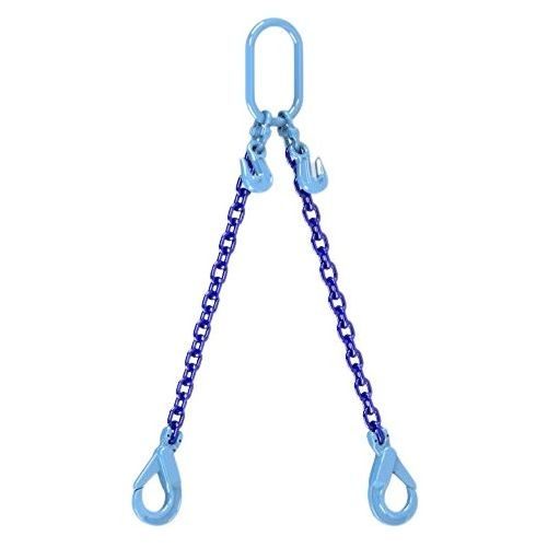 G100 2 Leg Lifting Chain Set, 8mm, 3m, Sling Hooks & Grab Hook Shorteners Fitted