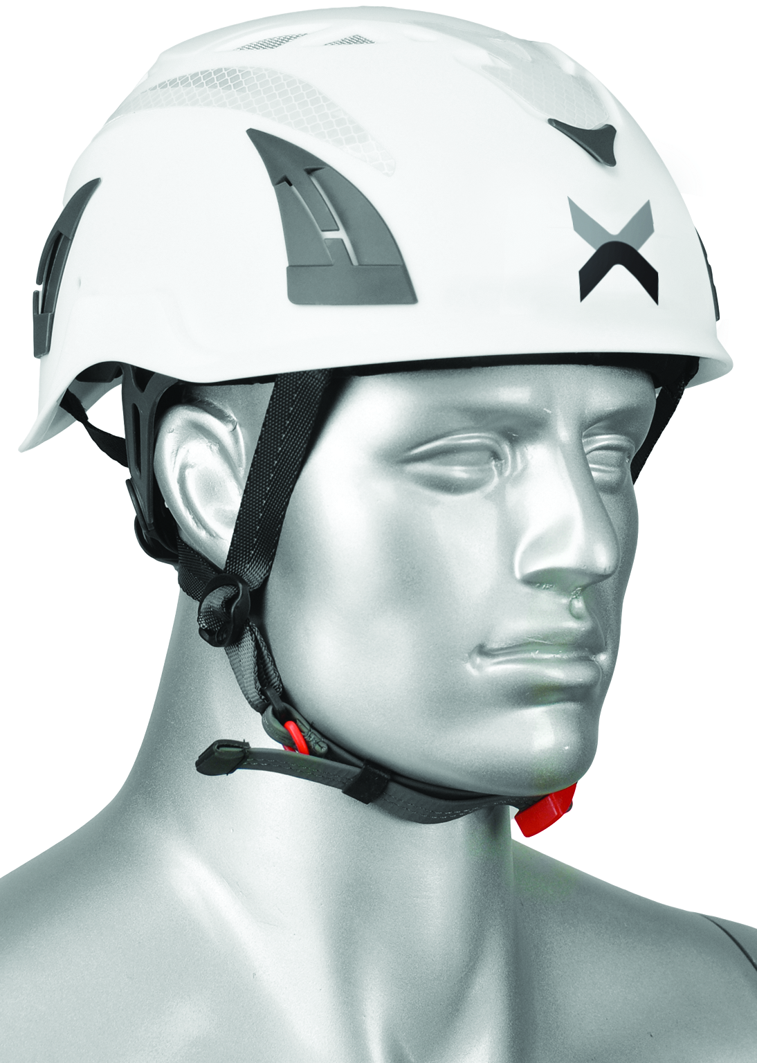 Helmet with chin strap - White