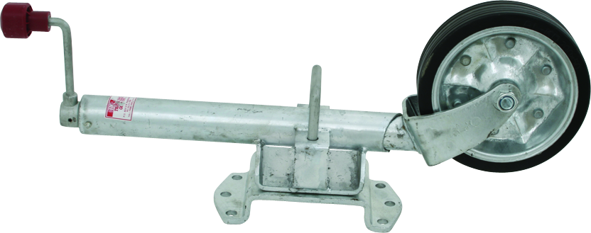 Jockey Wheel and Swivel, 200mm solid wheel