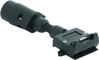 Plug adaptor - round plug to flat socket