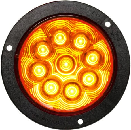 White 4"" round LED, stainless flange
